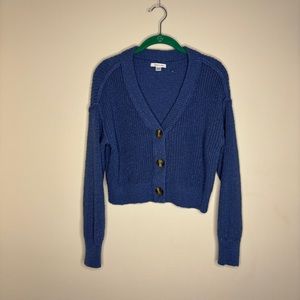AE Womens Cropped Cardigan Size XS Blue